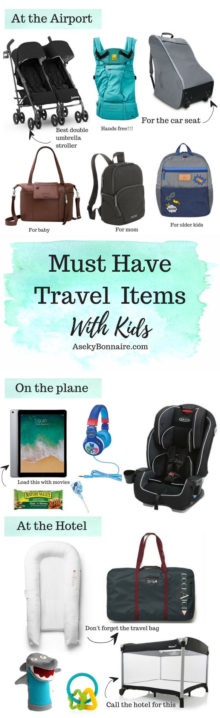 Must have travel items with three kids