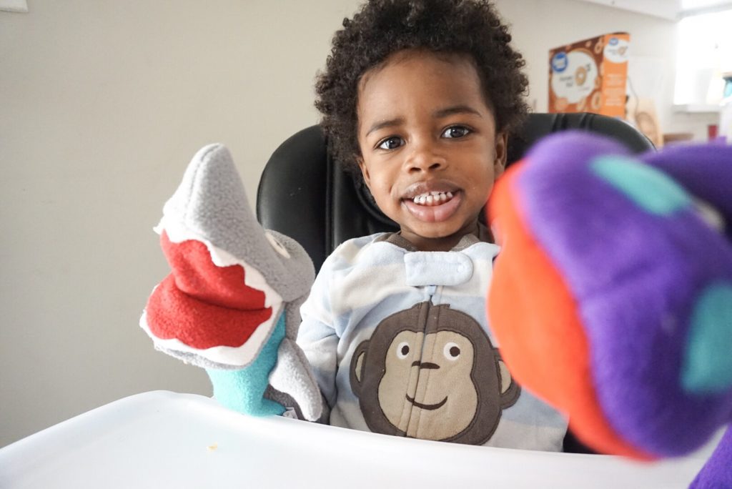 elias with puppet
